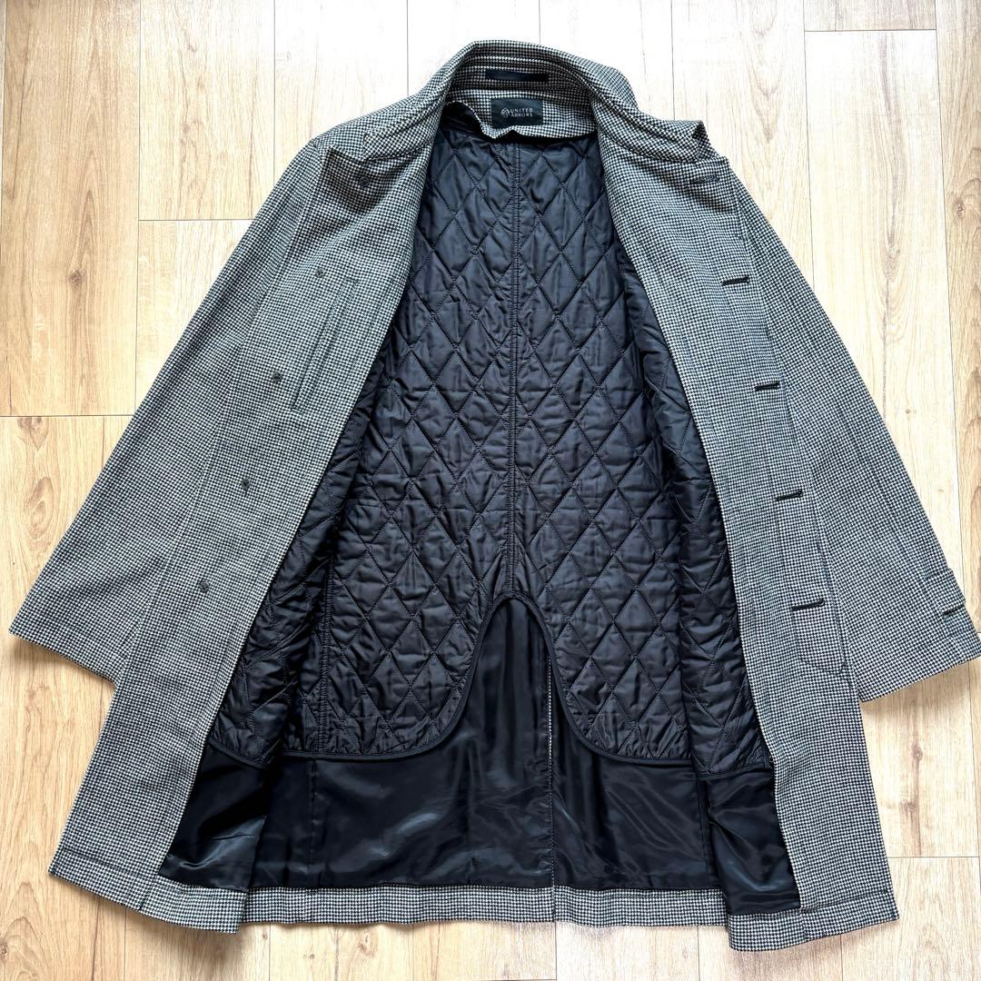 UNITED ARROWS ステンカラーコートウール 千鳥 ライナー付 Mサイズ
