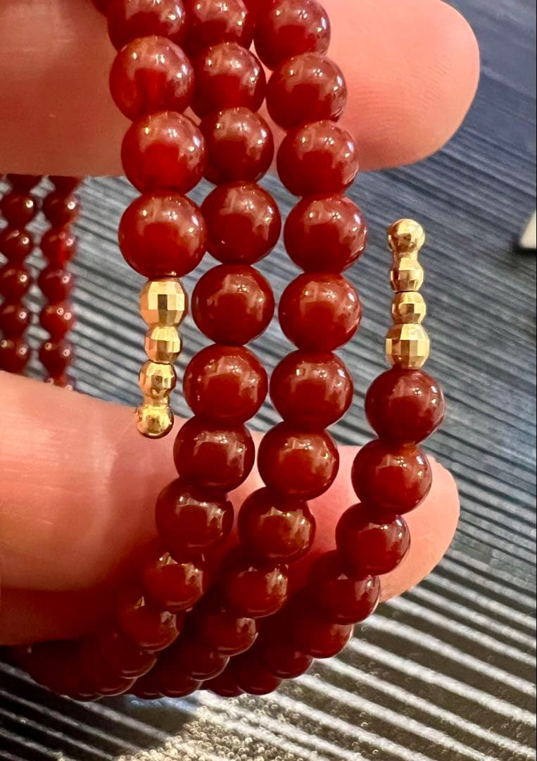 K18レディースブレスレットRED AGATE セール❣️