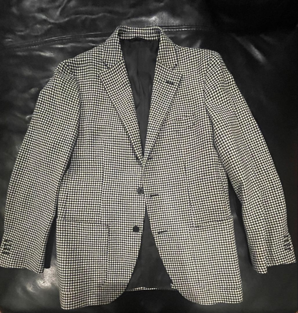 G*e様 未使用に近い ハウンドトゥース 千鳥格子 ジャケット 白黒