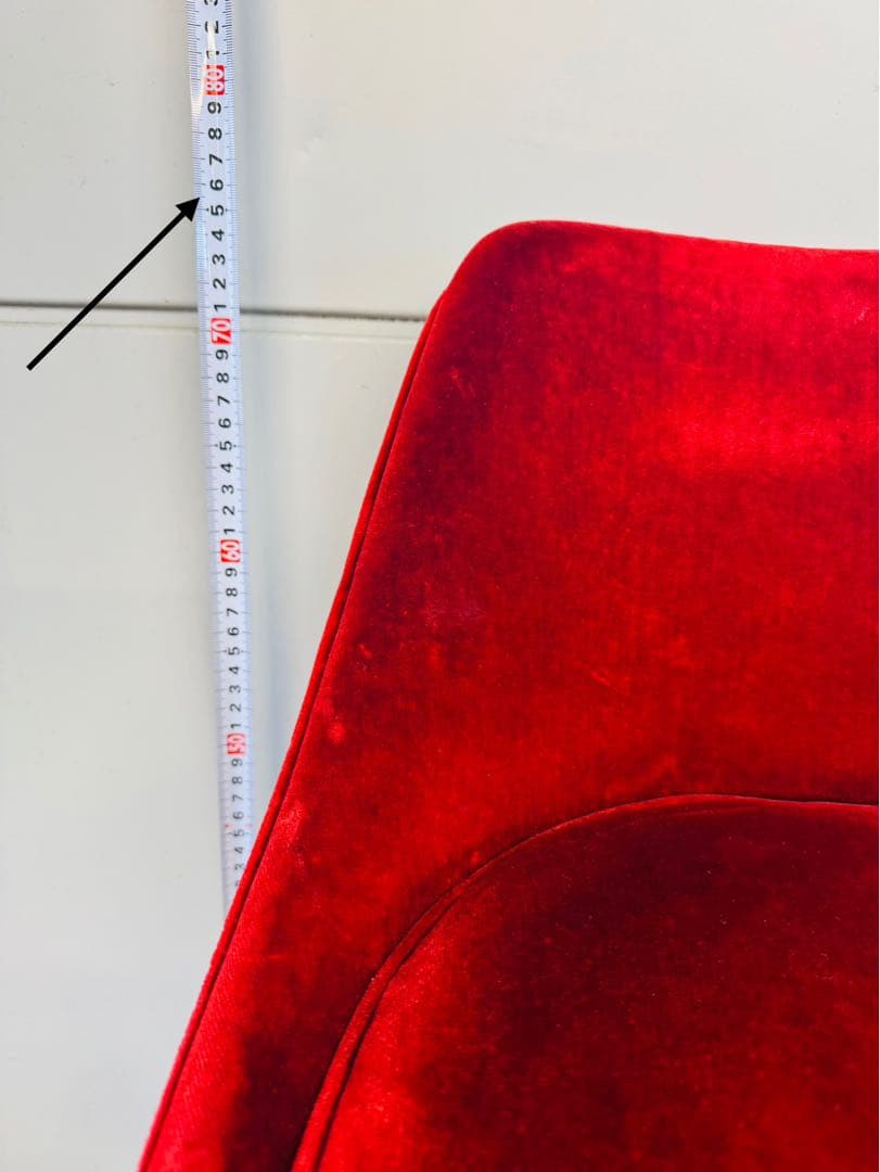 【専用①】赤ベルベット カウンターチェア 2脚セット おしゃれ 固定式