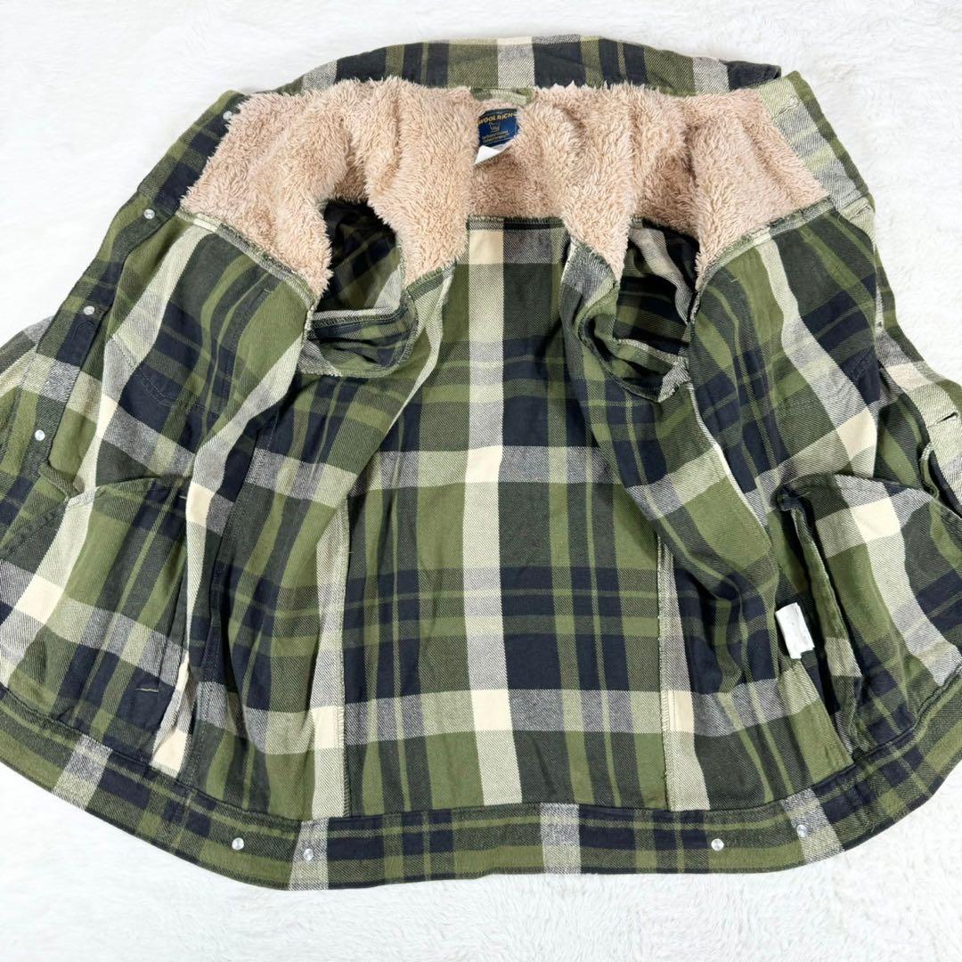 専用】WOOLRICH 裏ボアジャケット チェックシャツネルシャツ グリーンM