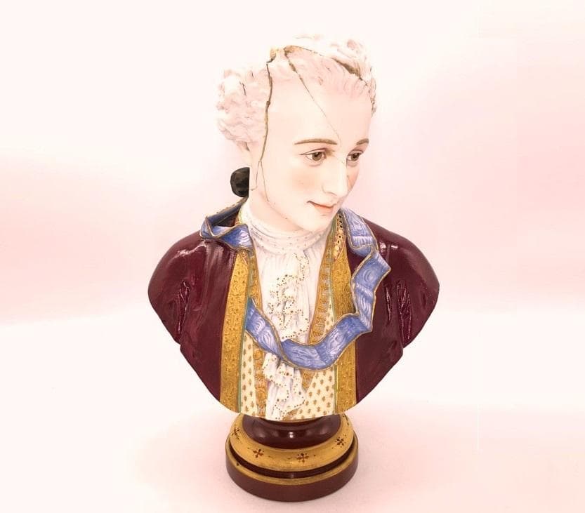 【 C.BauRy制作 】　セラミック貴族胸像　19世紀後期