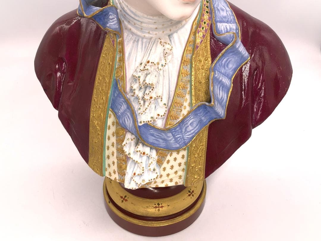 【 C.BauRy制作 】　セラミック貴族胸像　19世紀後期