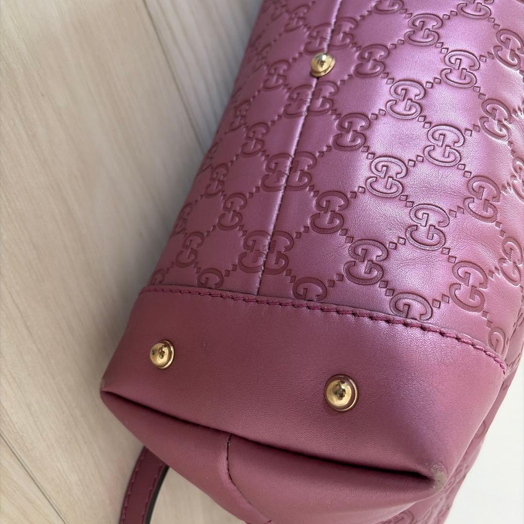 GUCCI GG柄 ピンク レザーバッグ 2way - メルカリ