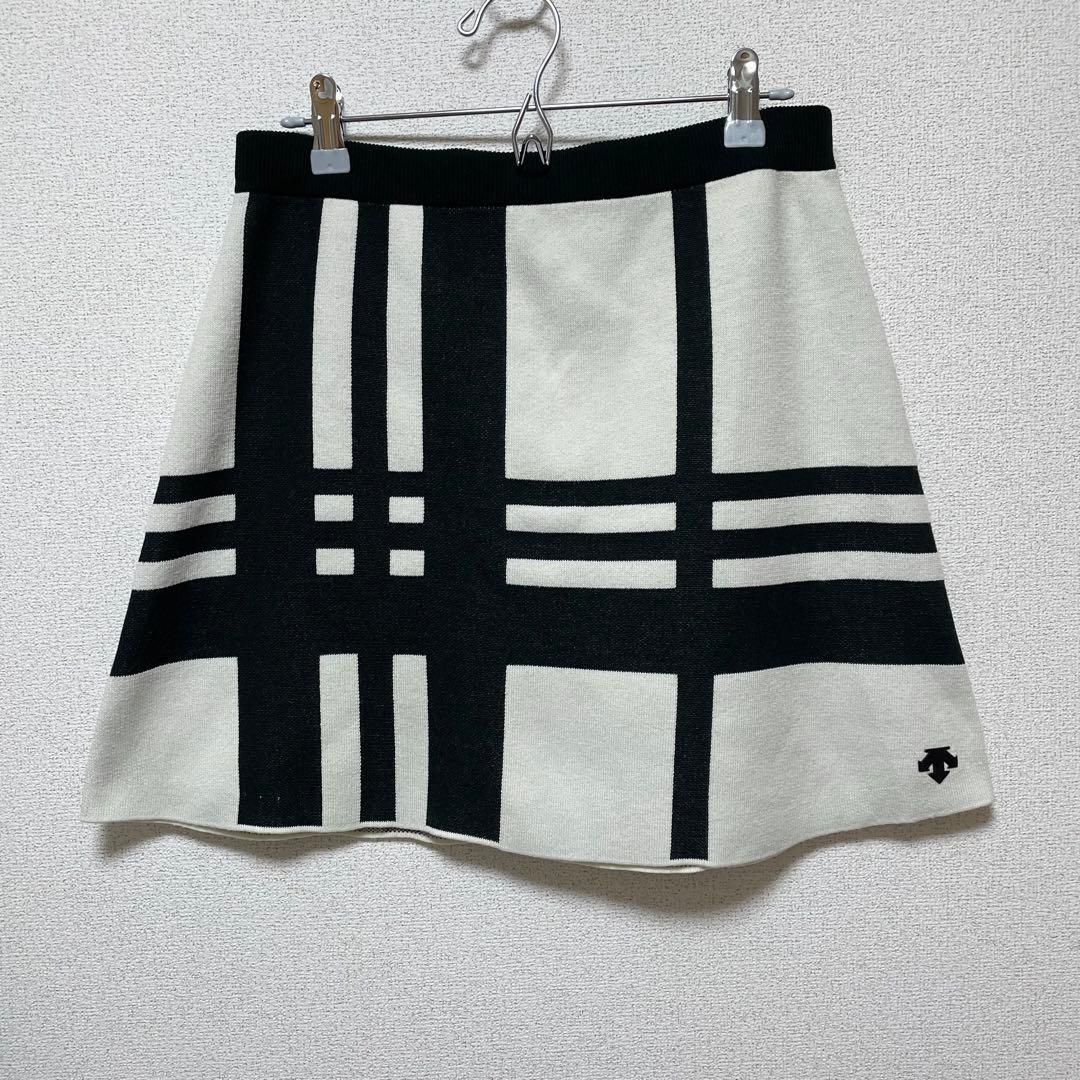 美品♡DESCENTE デサントゴルフ セットアップ ニット スカート チェック