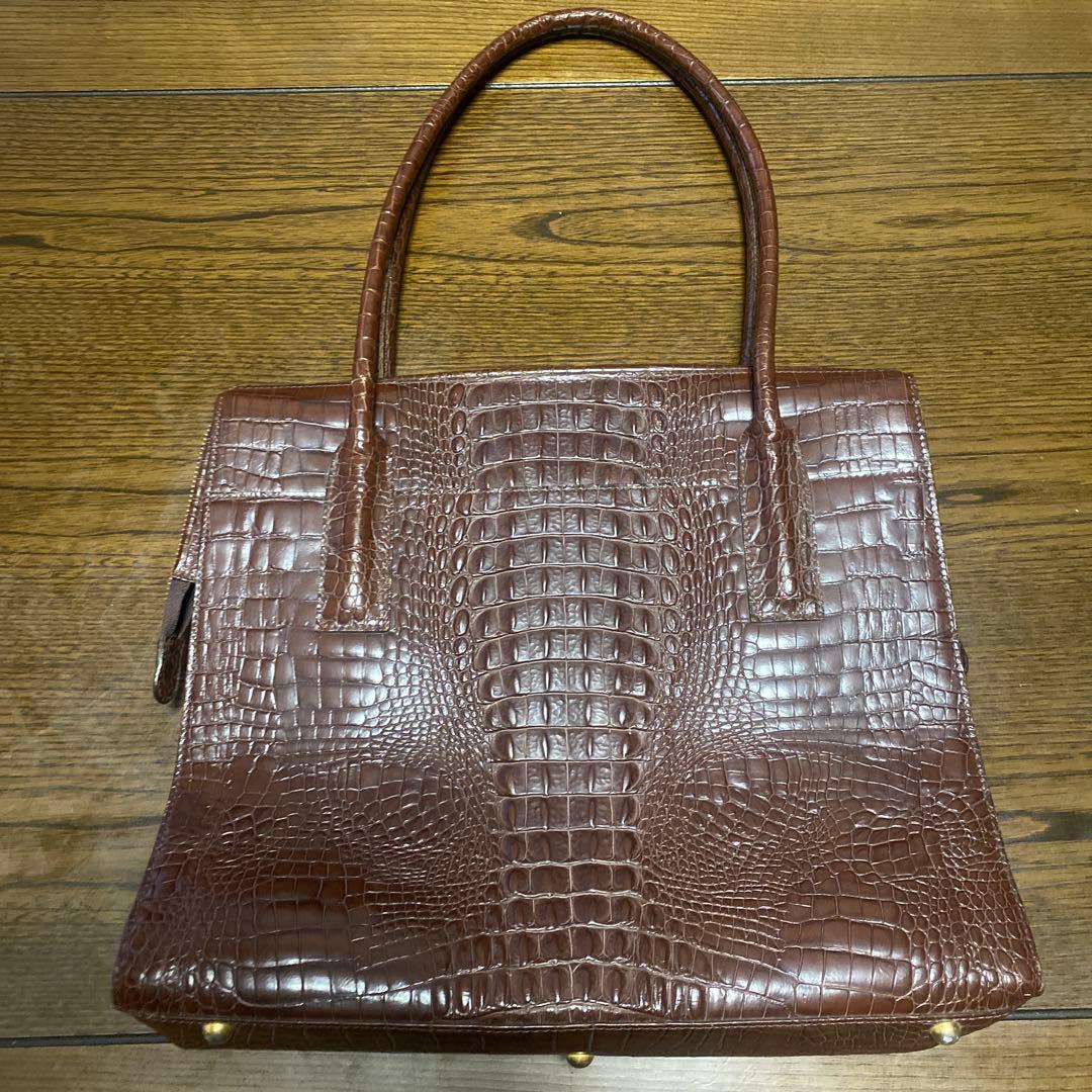GINZA KANEMATSU 銀座かねまつ クロコ型押し ハンドバッグ - メルカリ