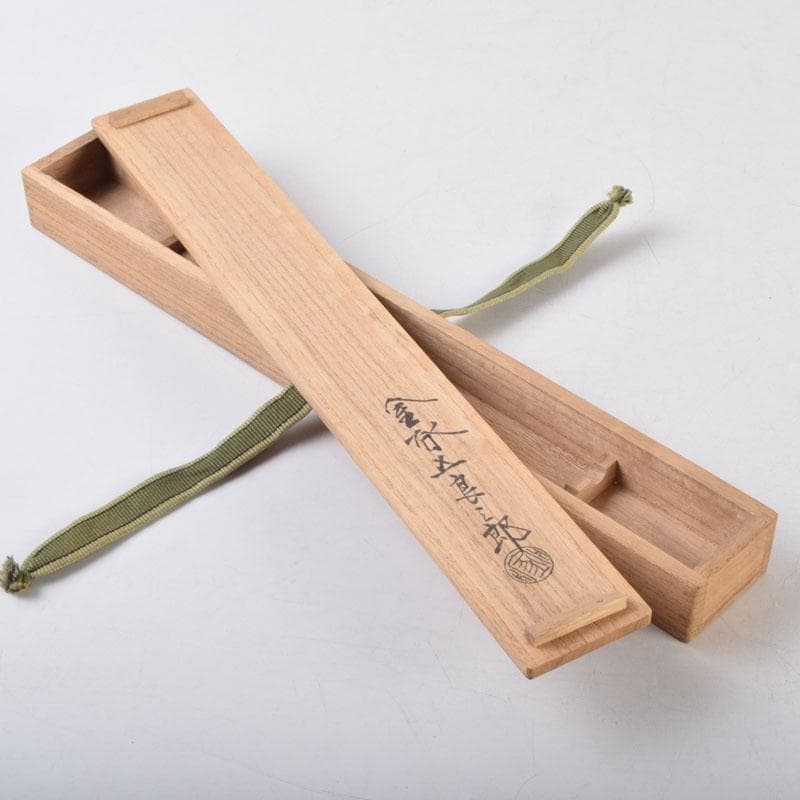 茶道具 金屋 金谷五郎三郎作 銅製 銀象嵌鶴頭火箸 共袋共箱 V 8571