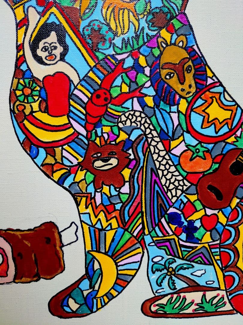 F6号】ジミー大西【Dog】手描き/表裏サイン有り/油彩/アクリル/絵画