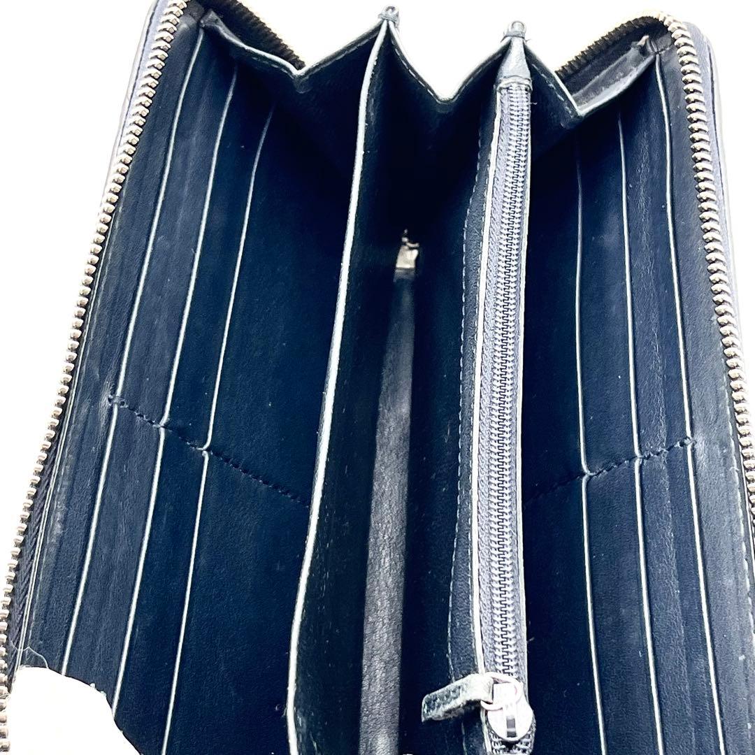 GUCCI ラウンドファスナー　シェリーライン　グッチシマ　ダークネイビー