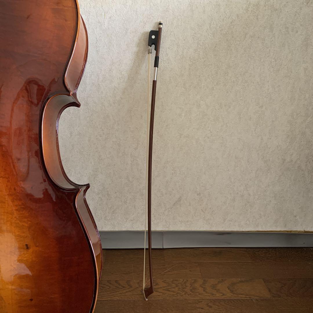 チェロ 木製 光沢仕上げ ソフトケース付 松脂 弦楽器