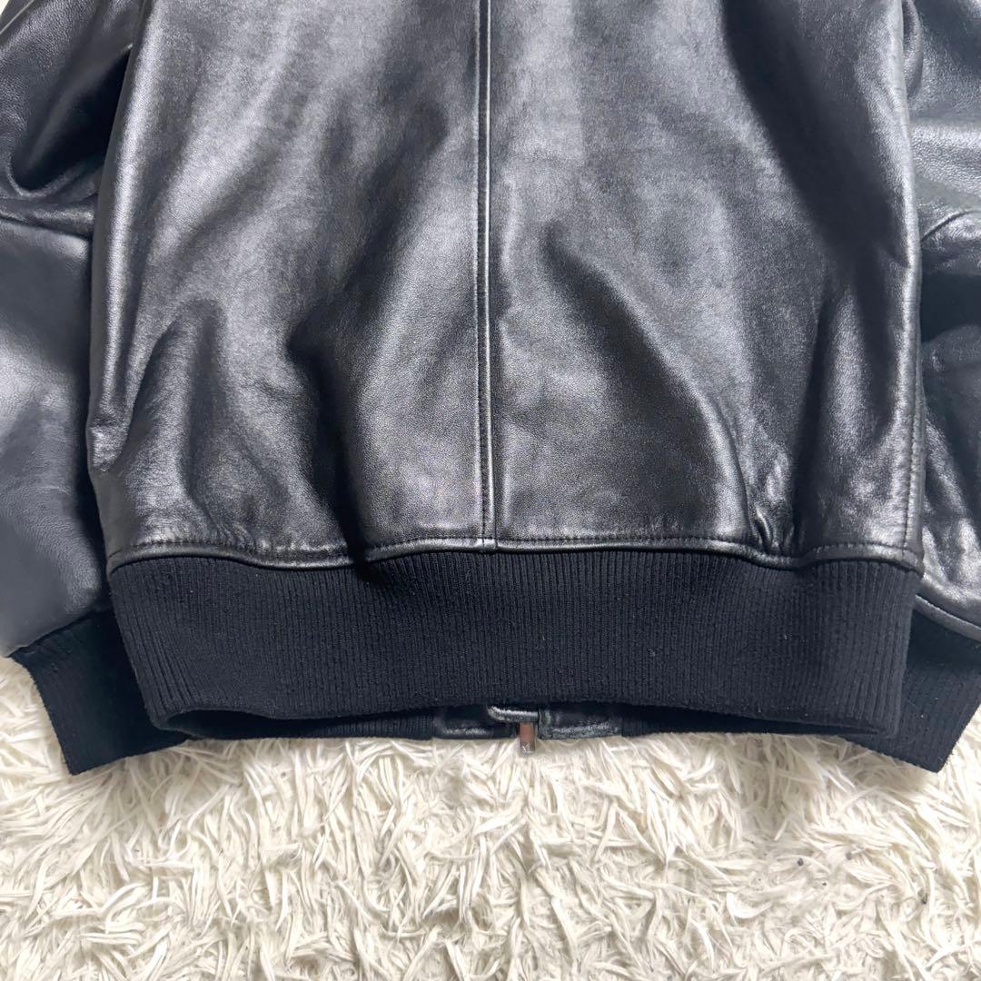 ジャックローズ　ラムレザー　MA-1 フライトジャケット　ブラック　黒　サイズ2