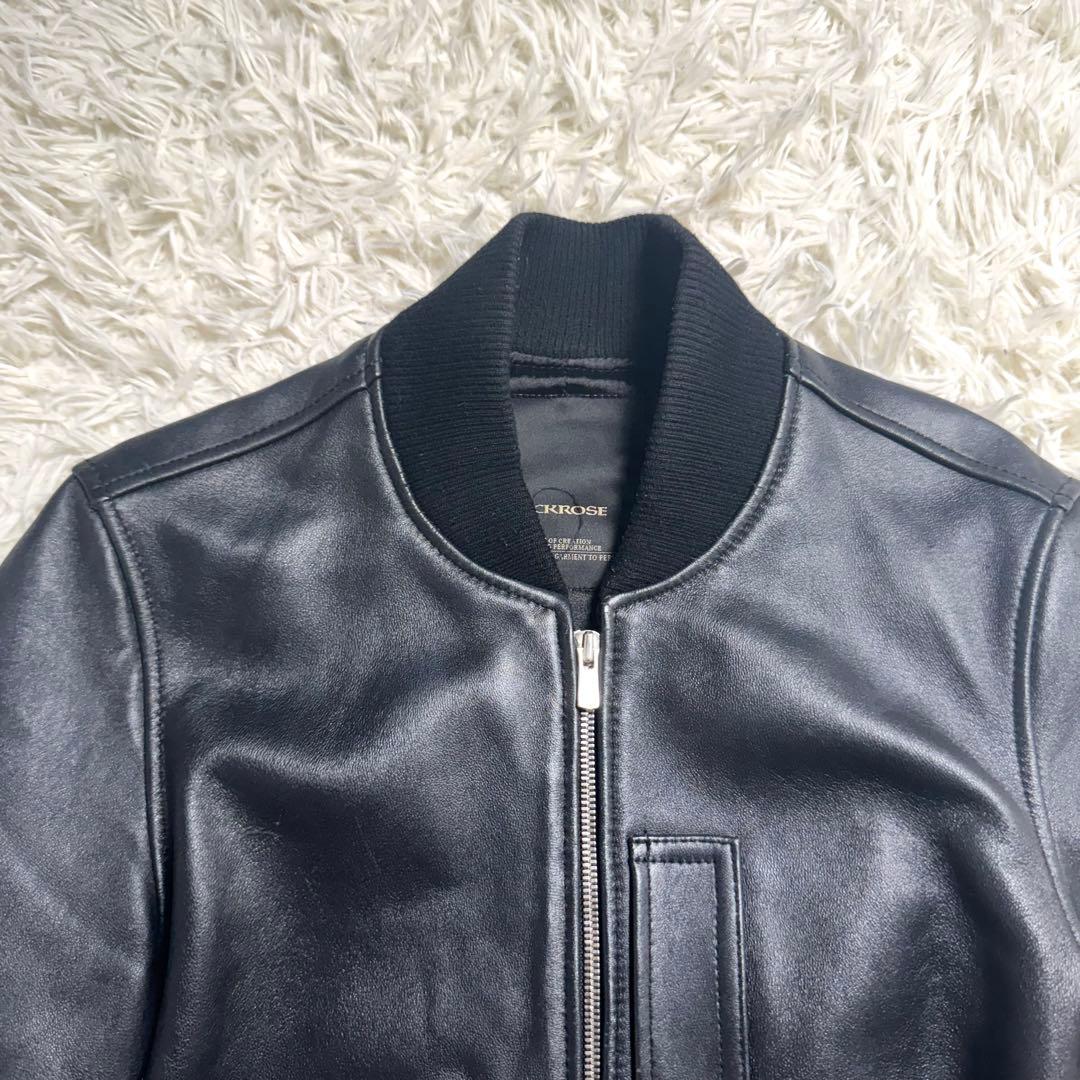 ジャックローズ　ラムレザー　MA-1 フライトジャケット　ブラック　黒　サイズ2