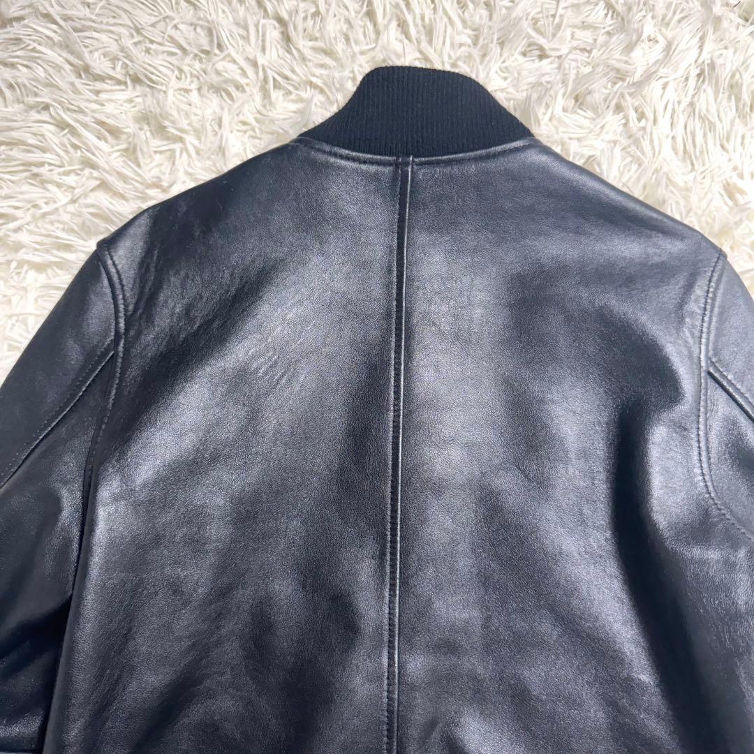 ジャックローズ　ラムレザー　MA-1 フライトジャケット　ブラック　黒　サイズ2