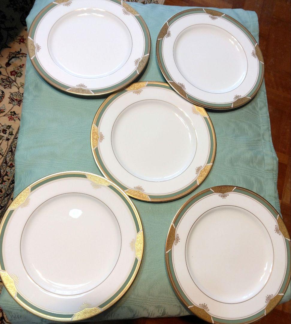 鳴海 皿2種類× 5枚 金色装飾グリーン - メルカリ