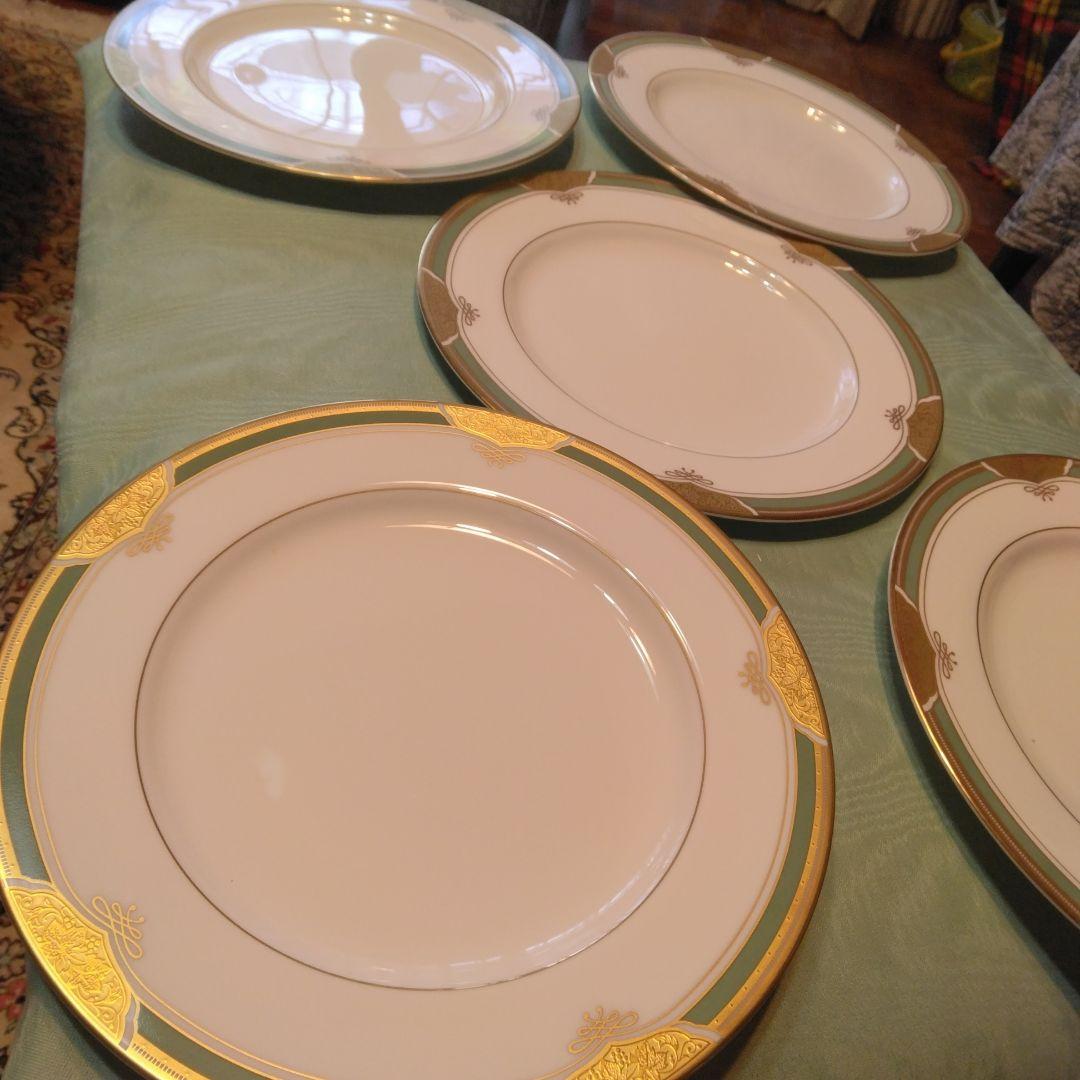 鳴海 皿2種類× 5枚 金色装飾グリーン - メルカリ