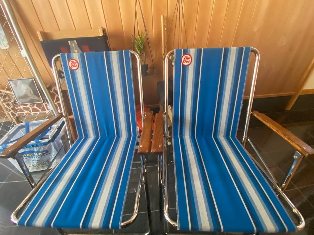 ZIPDEEチェアブルー二脚セット