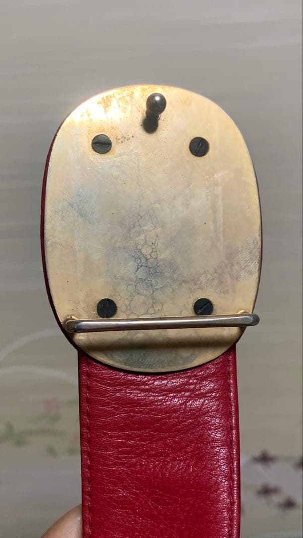 貴重なビンテージ物　CHANEL レッドレザーベルト