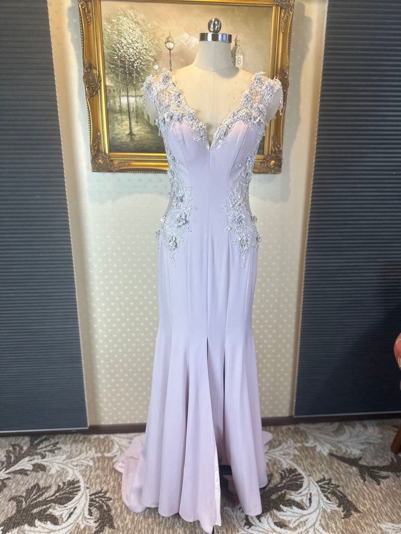 Aスリットラインロングドレス演奏会ステージ誕生二次会パティーキャバ