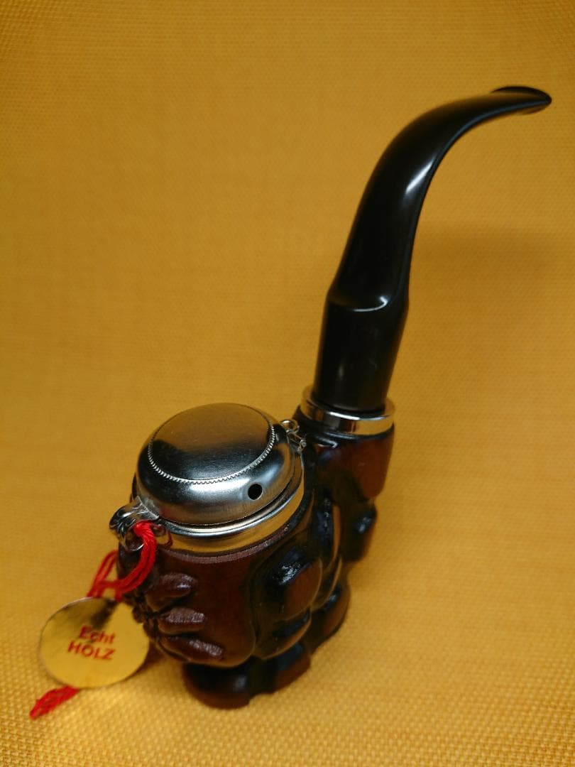 【美品】パイプ　木製　彫刻　ヨーロッパ　置物　インテリア　工芸品　A1021