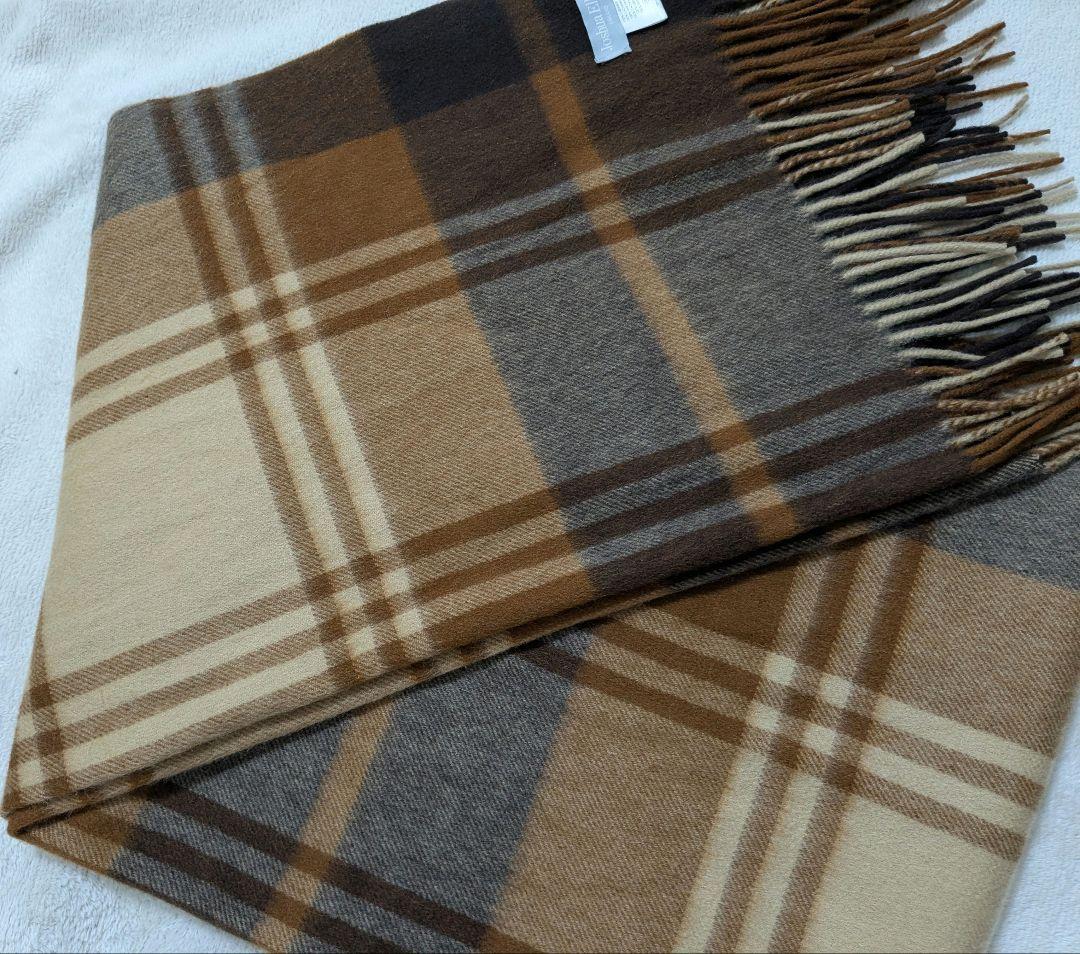 【美品】Joshua Ellis　大判ストール 　カシミヤ100%　チェック