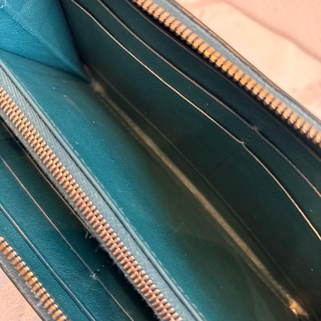 希少【BOTTEGA VENETA】長財布　ユニセックス グリーン