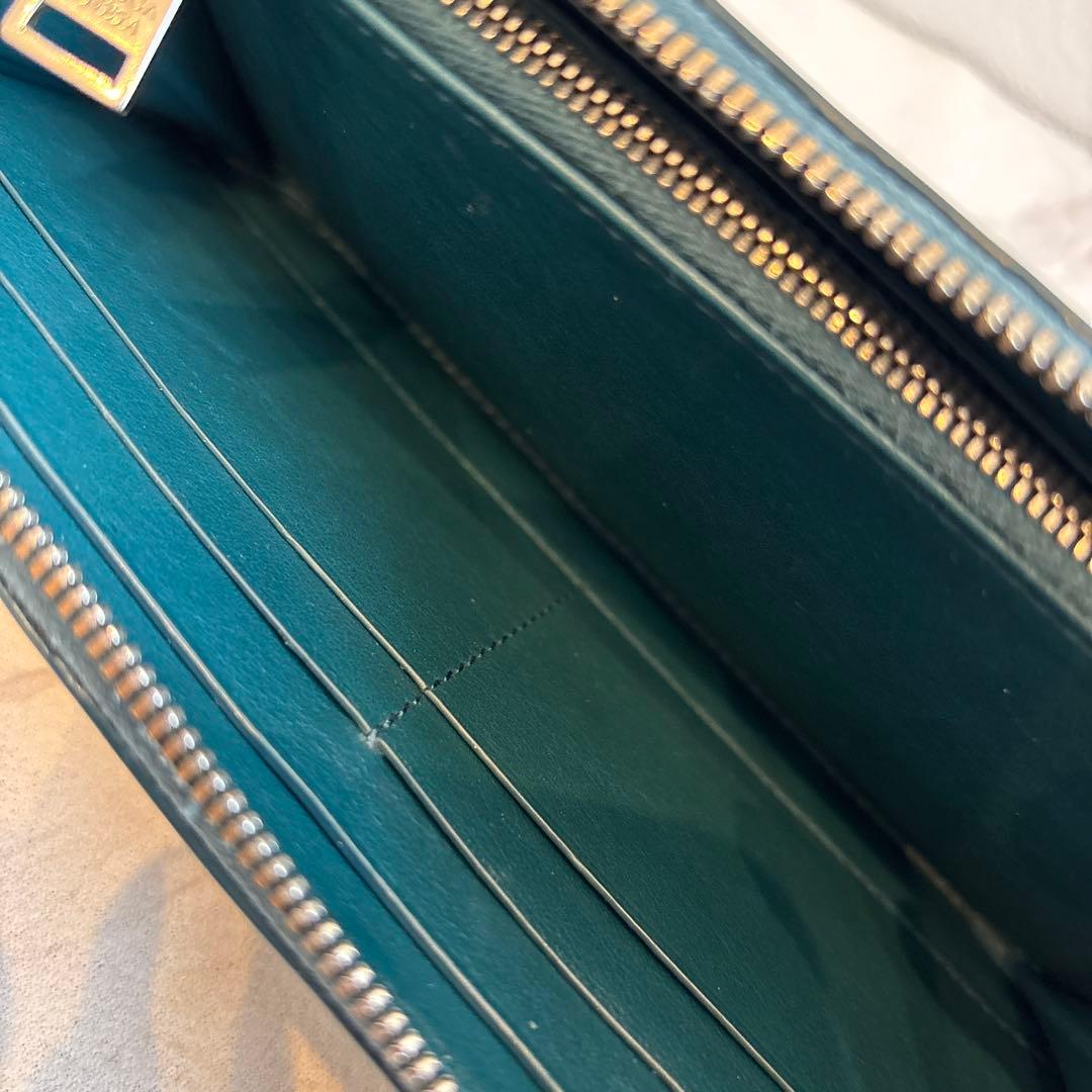 希少【BOTTEGA VENETA】長財布　ユニセックス グリーン