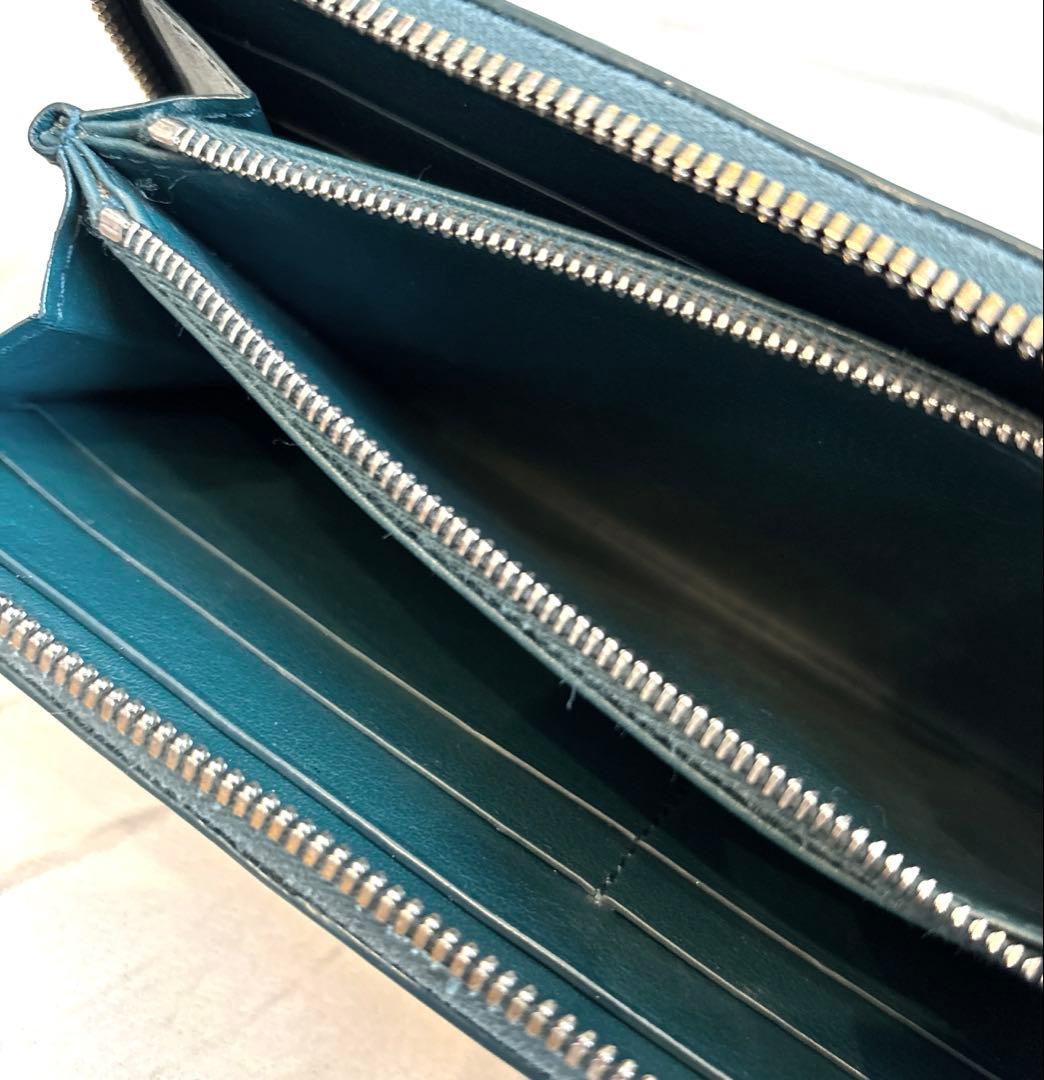 希少【BOTTEGA VENETA】長財布　ユニセックス グリーン