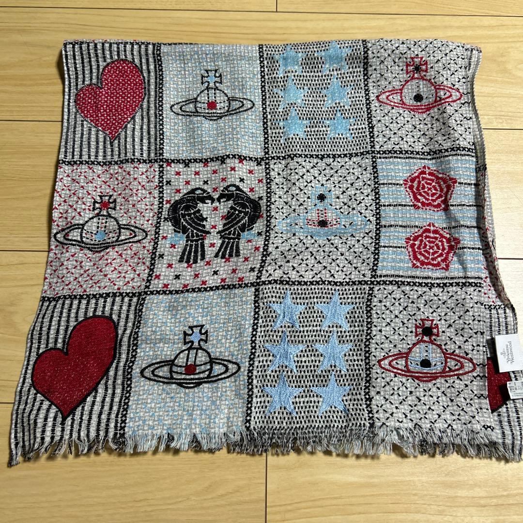 Vivienne Westwood オーブ　コットン　麻　刺繍　ストール