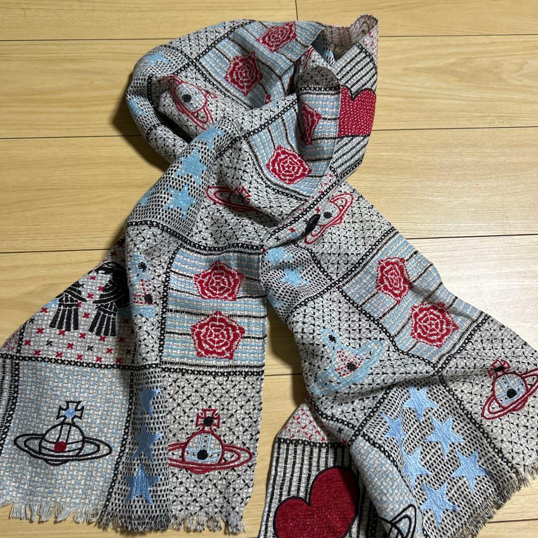 Vivienne Westwood オーブ　コットン　麻　刺繍　ストール
