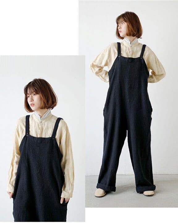 Vlas Blomme 縮絨ウールサロペット