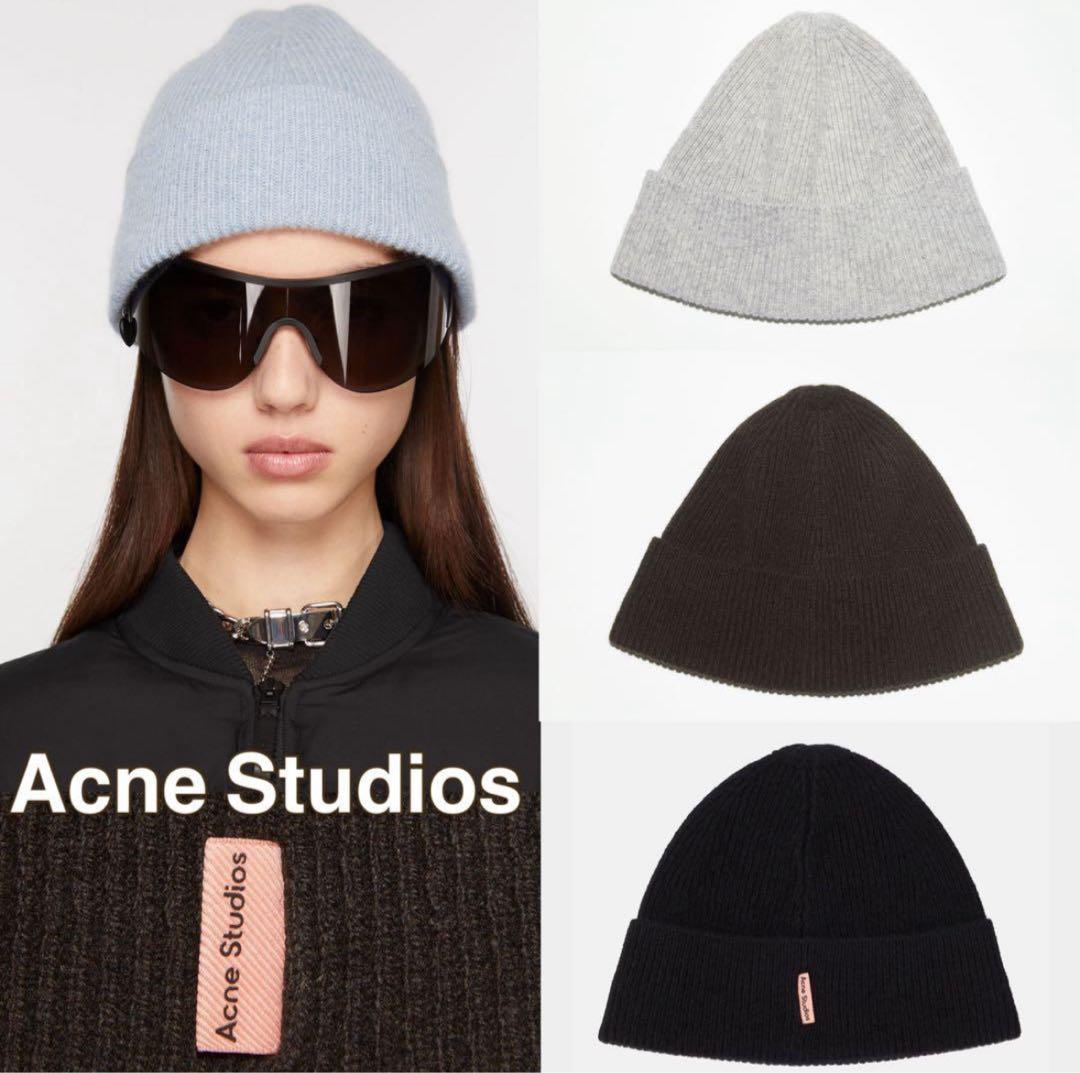 acne studios ウールカシミアビーニー ニット帽 黒