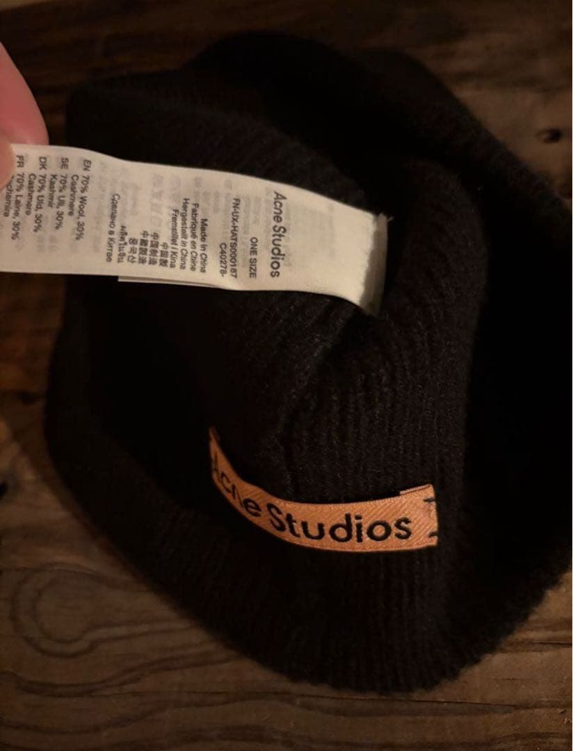 acne studios ウールカシミアビーニー ニット帽 黒