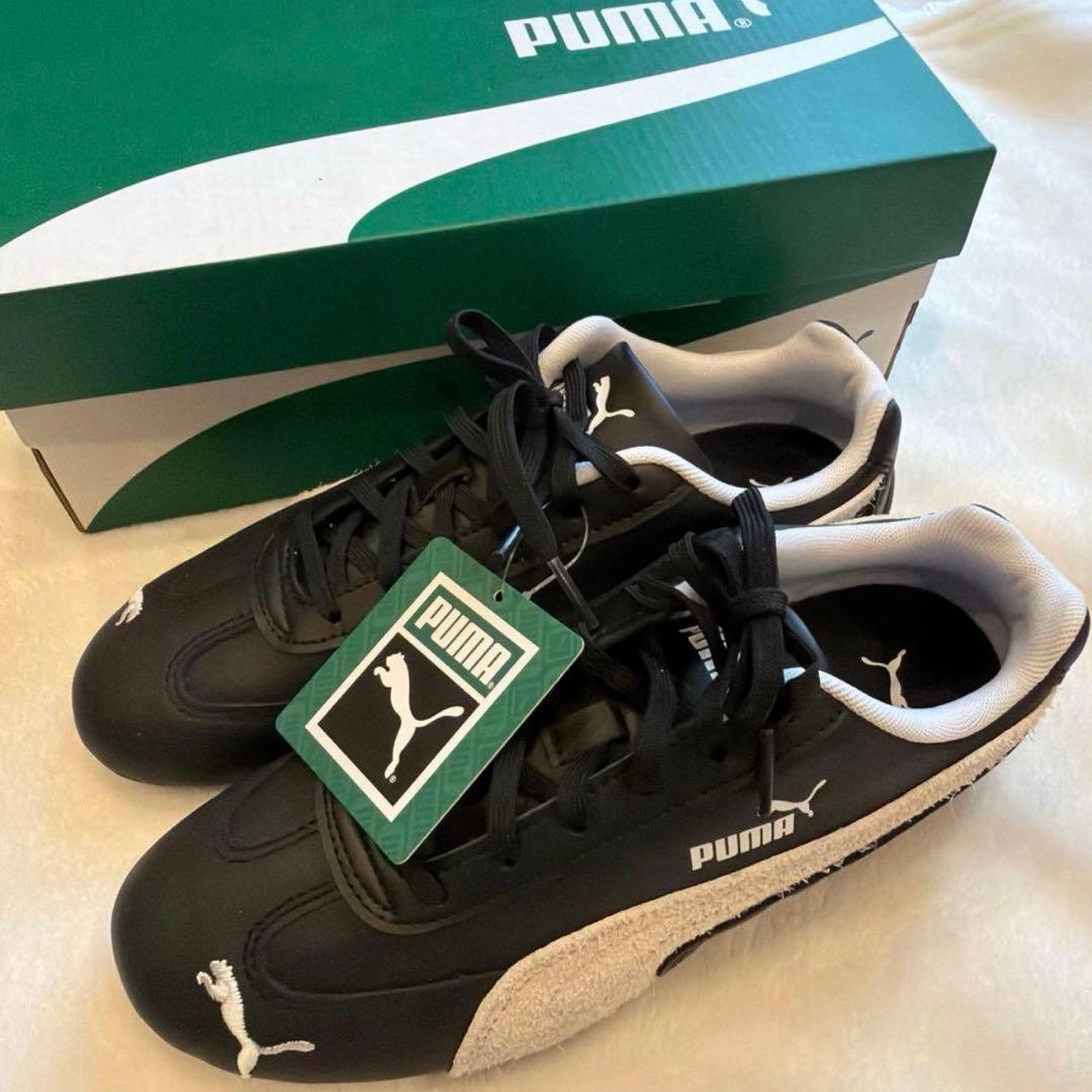 puma スピードキャット レザー ホワイト×ブラック 24.5