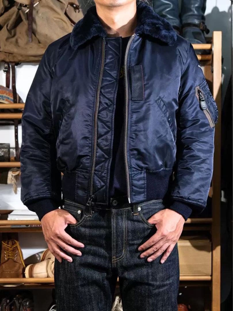 サイズ42「XL」ファー付きフライトジャケットB15C REALSIMONS