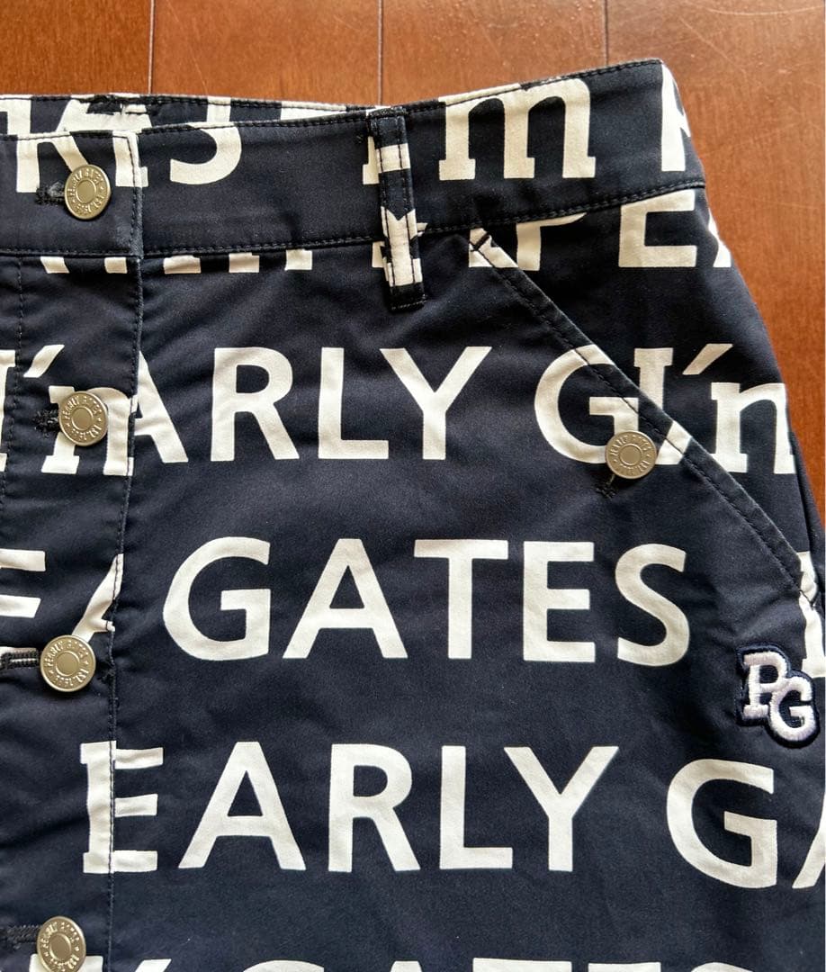 パーリーゲイツ 30周年記念モデル PG総柄プリント ゴルフ スカートM