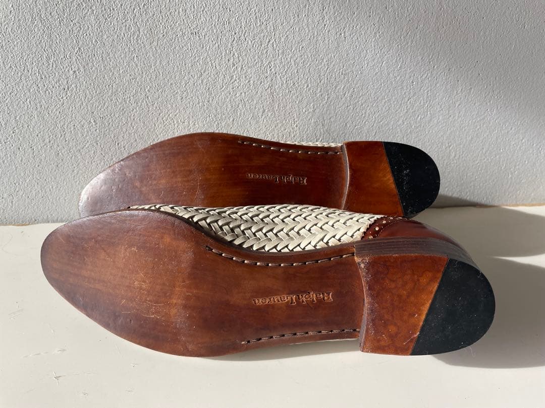 新古品◎伊製　Ralph Lauren ラルフレザーメッシュドレスシューズ 7