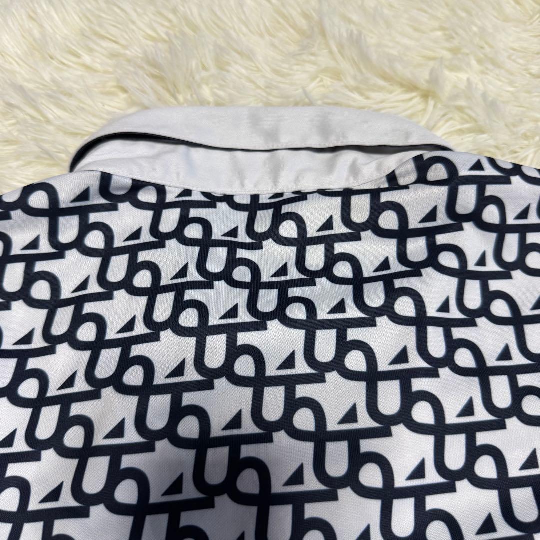 【アンパスィ】美品 セットアップ ポロシャツ 総柄 ロゴ Sサイズ レディース