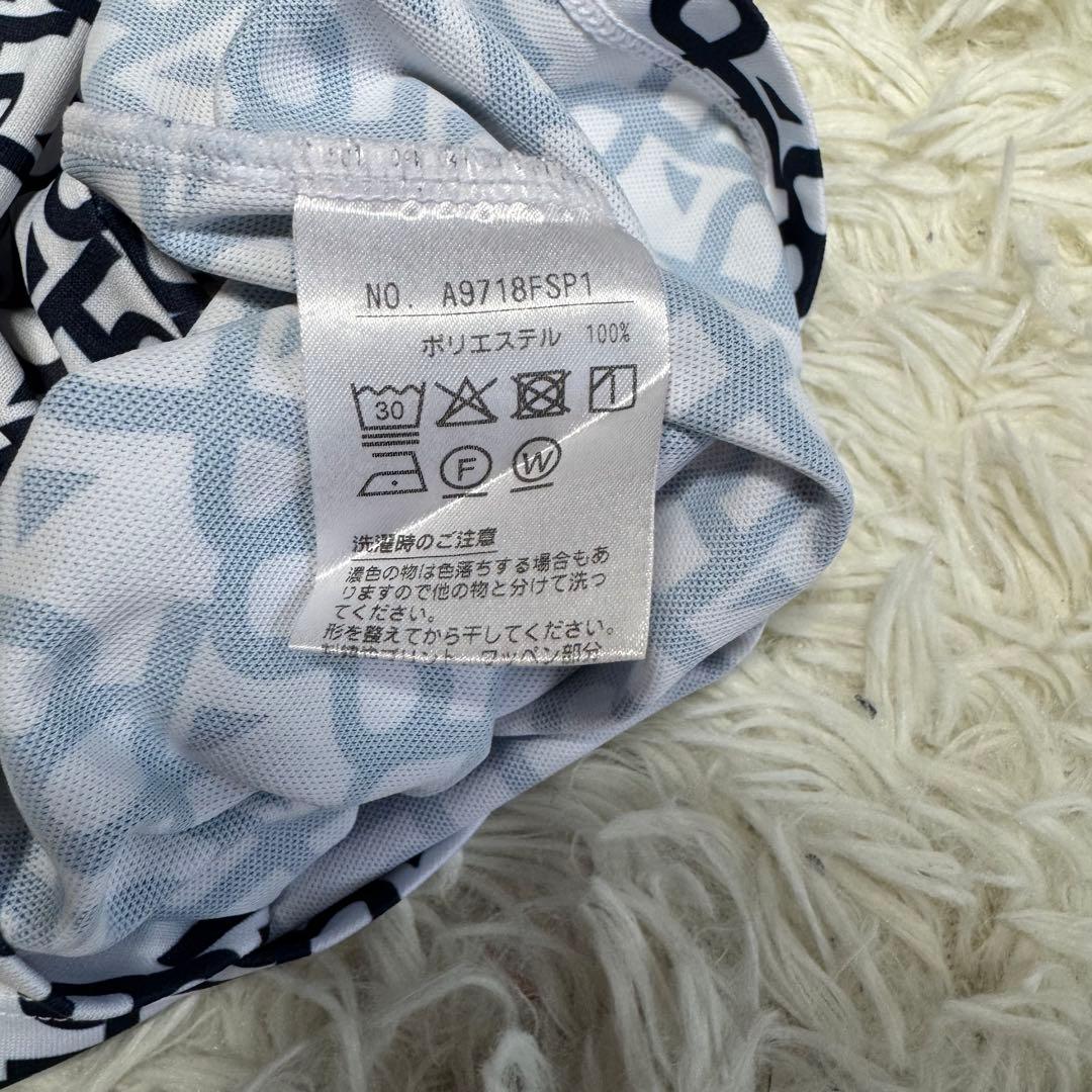 【アンパスィ】美品 セットアップ ポロシャツ 総柄 ロゴ Sサイズ レディース