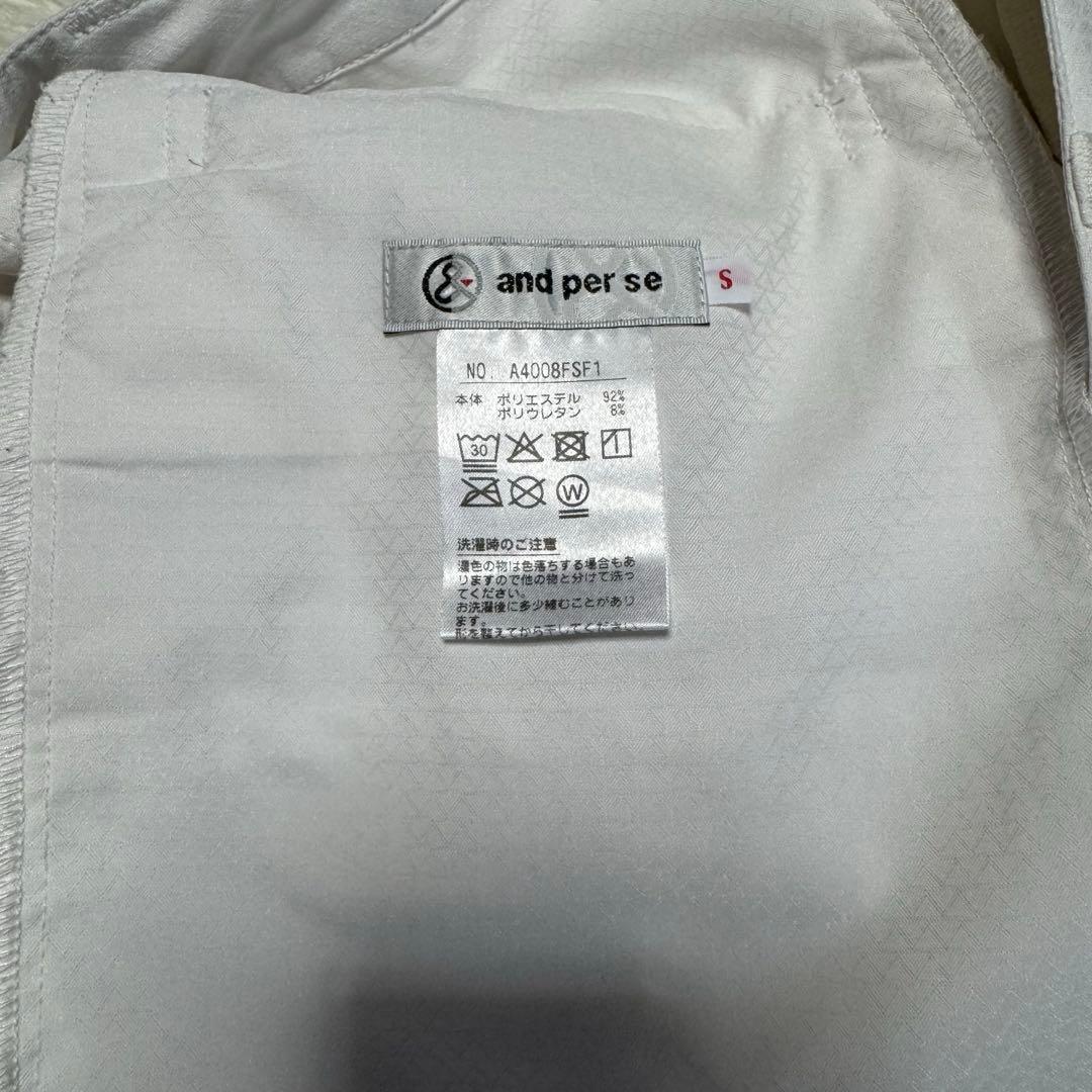 【アンパスィ】美品 セットアップ ポロシャツ 総柄 ロゴ Sサイズ レディース