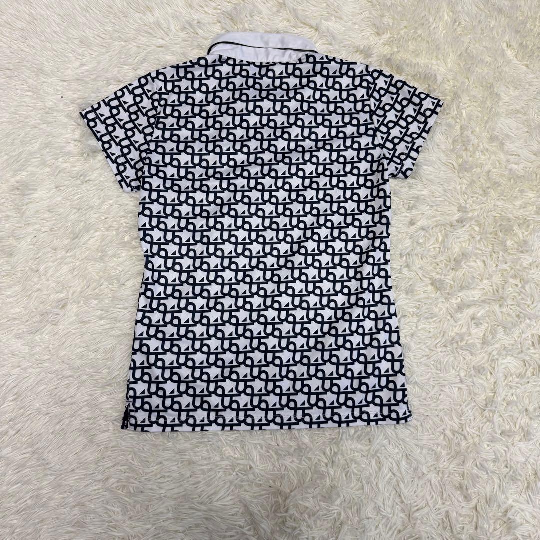 【アンパスィ】美品 セットアップ ポロシャツ 総柄 ロゴ Sサイズ レディース