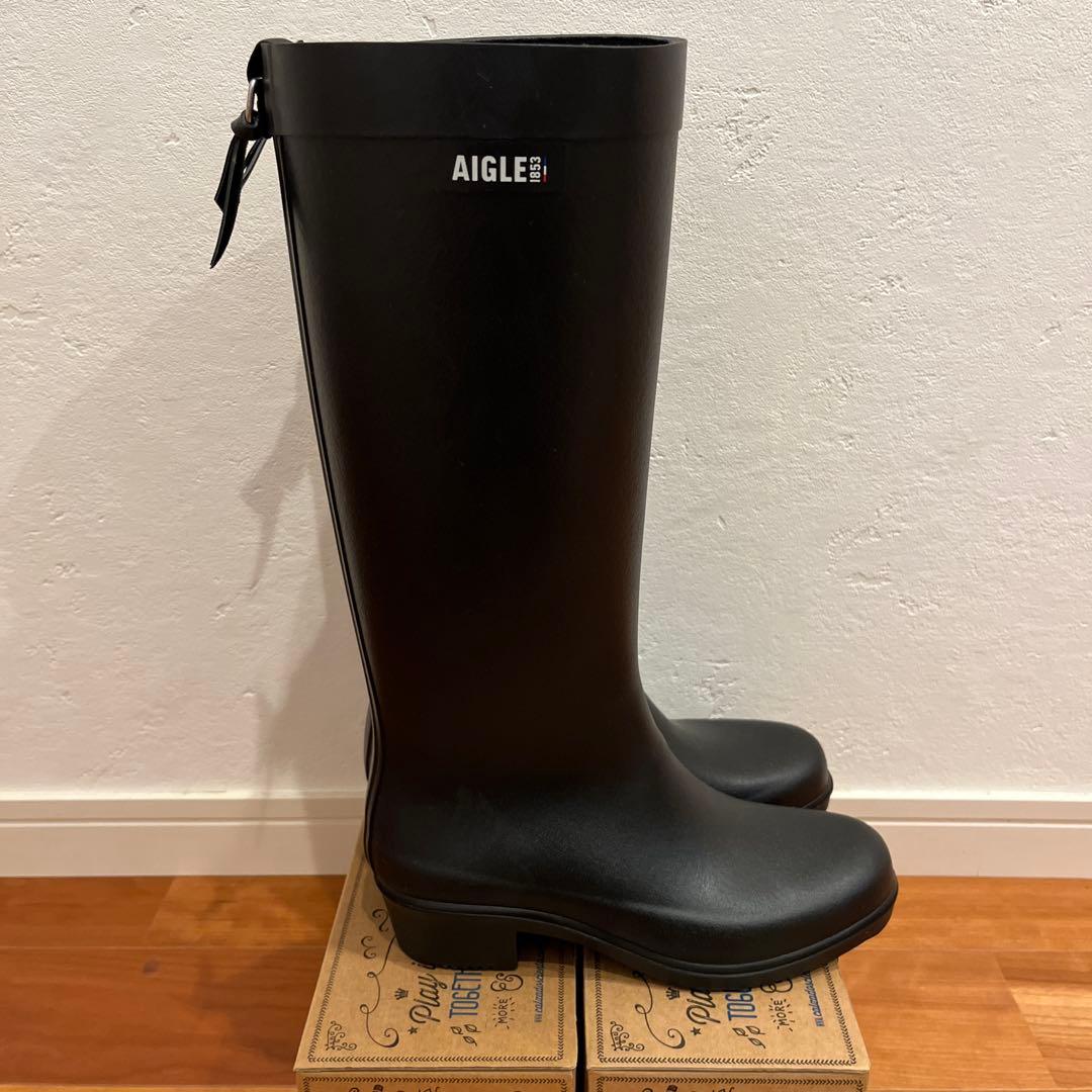 お約束済み❣️AIGLE エーグル　レインブーツ　ロングブーツ　ヒール　38