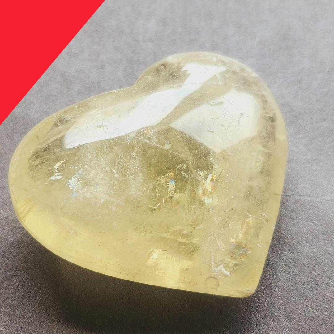 【一点物】虹入り✨ シトリン ハート ✩.*˚天然石× インテリア