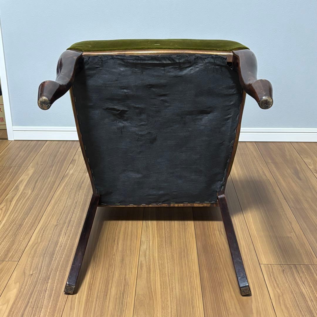 【希少】アンティーク調 チェア 猫脚 グリーン 椅子 レトロ 2脚セット