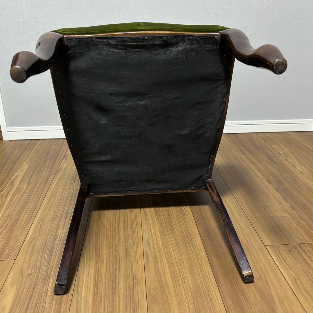 【希少】アンティーク調 チェア 猫脚 グリーン 椅子 レトロ 2脚セット