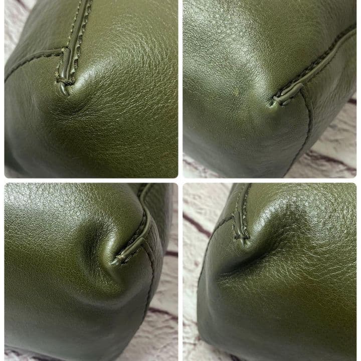 美品✨ヒロフ ヴィータ シボ革 Hロゴ ショルダーバッグ ソープ A4 2way