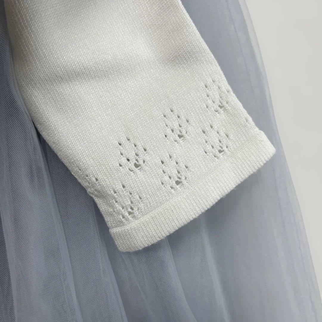 組曲　フォーマルドレス カーディガン付　ホワイト・ライトブルー