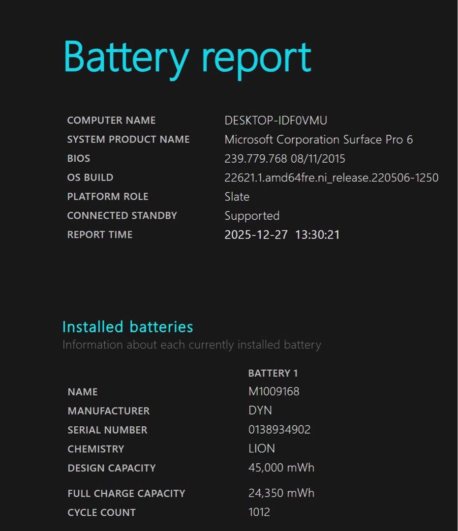 Microsoft Surface Pro6本体 +キーボード+電源アダプター