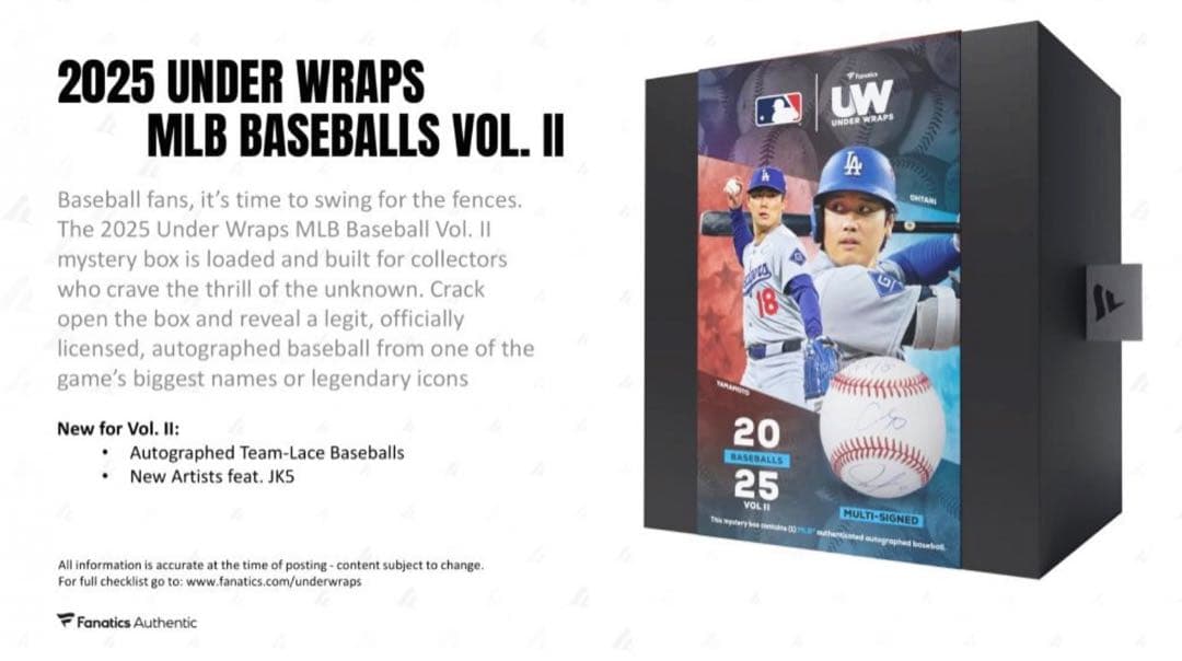 記念グッズ 2025 Under Wraps MLB Baseball Vol. II