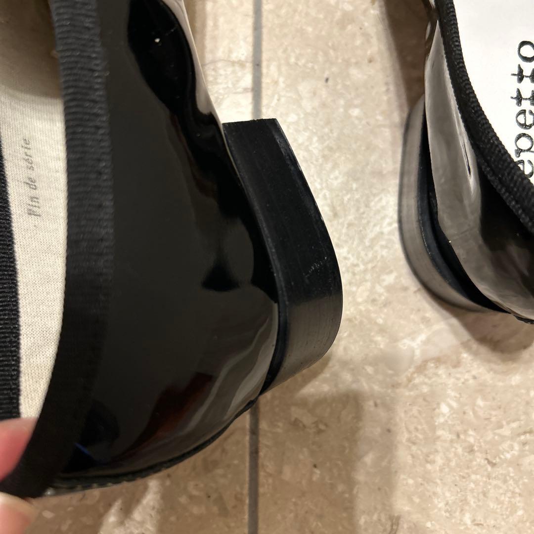 レペット マイケル ローファー エナメル 黒 36.5 23 フラット