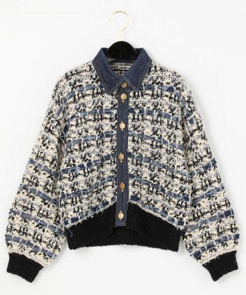 グレース コンチネンタル ツイードデニムニットジャケット - メルカリ